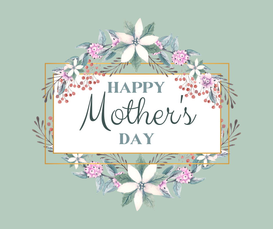 Green minimalist happy mother's day facebook post
