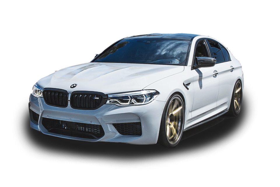 White BMW on a transparent background