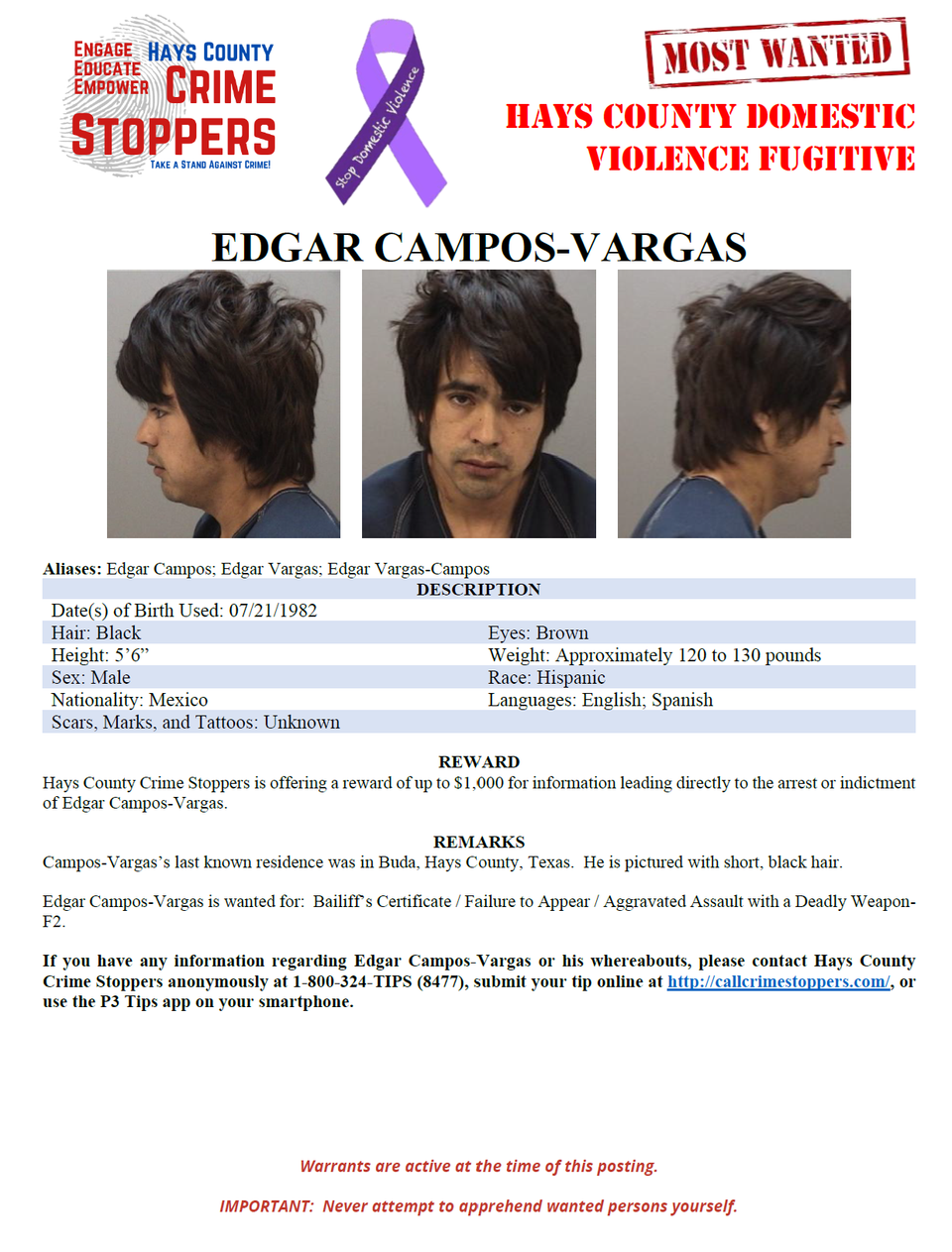 Campos vargas most wanted poster