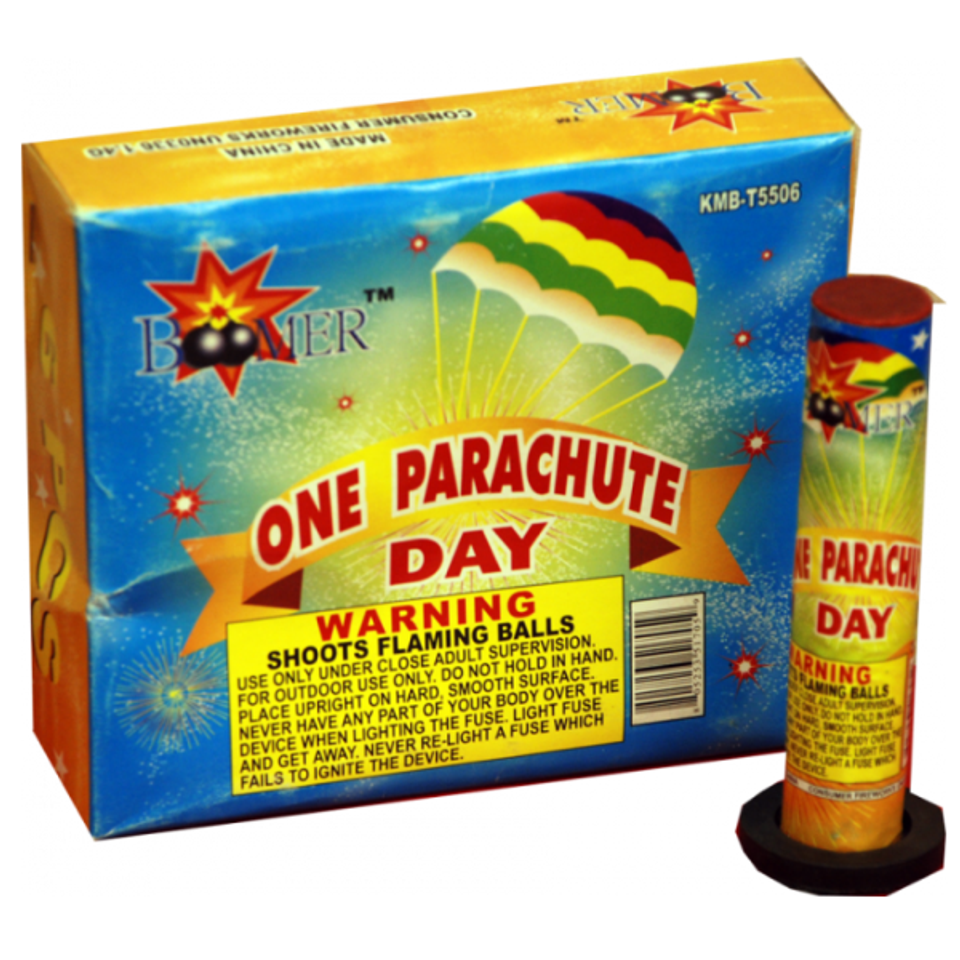 Single use day parachute