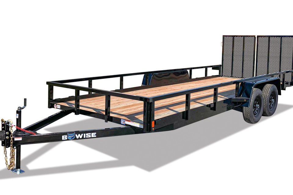 Ut7 7k tandem axle tube rail utility trailer