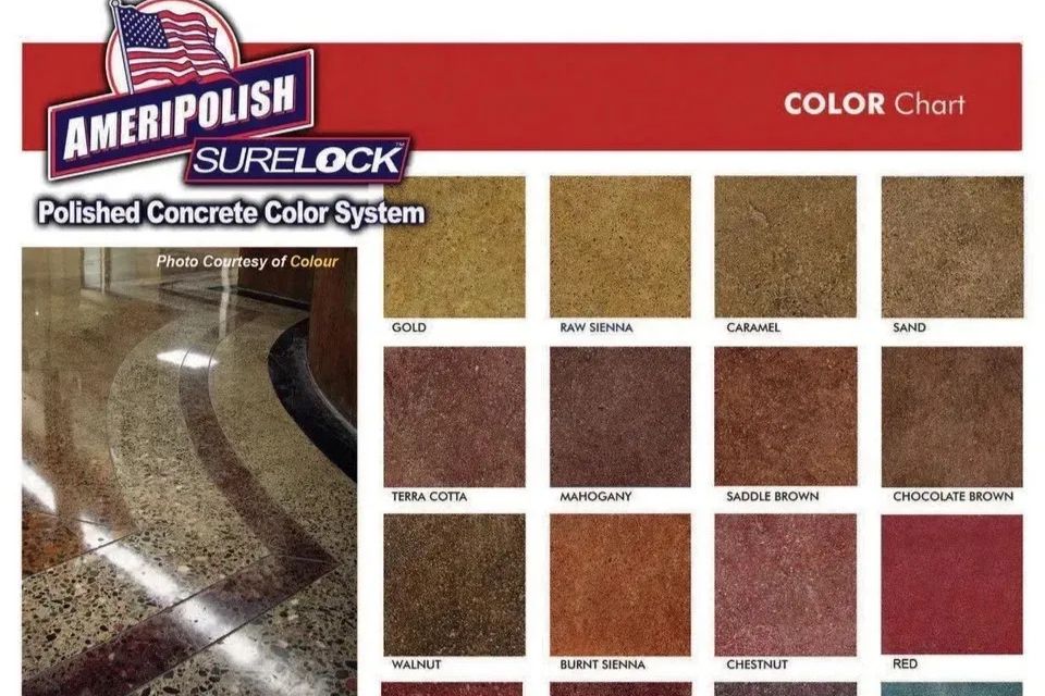 Color chart shows swatches available.