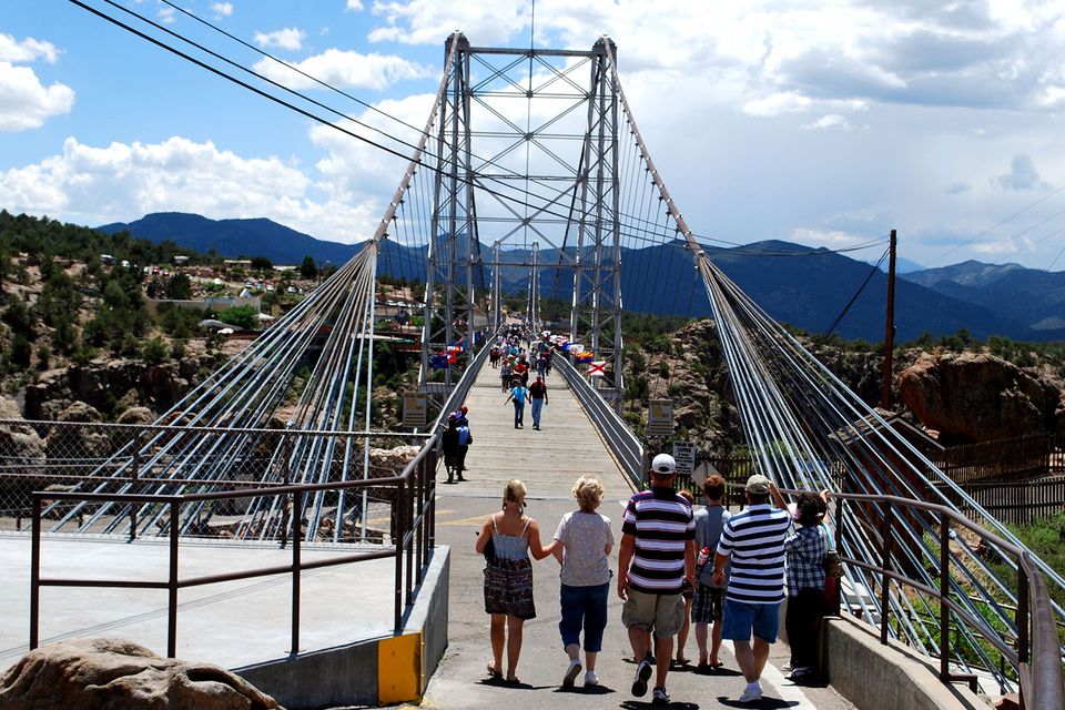 People on bridge