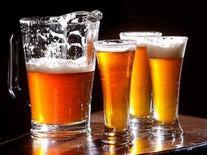 Beer pitcher with glass