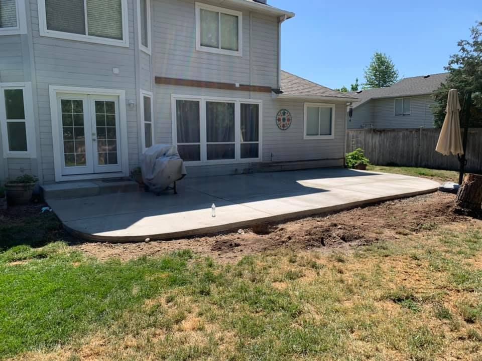 Finished concrete patio in Boise Idaho