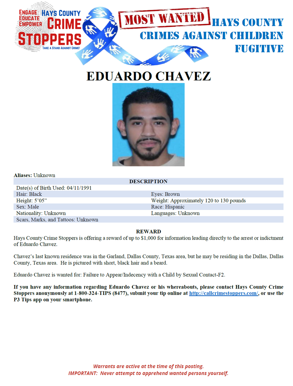 Chavez most wanted poster