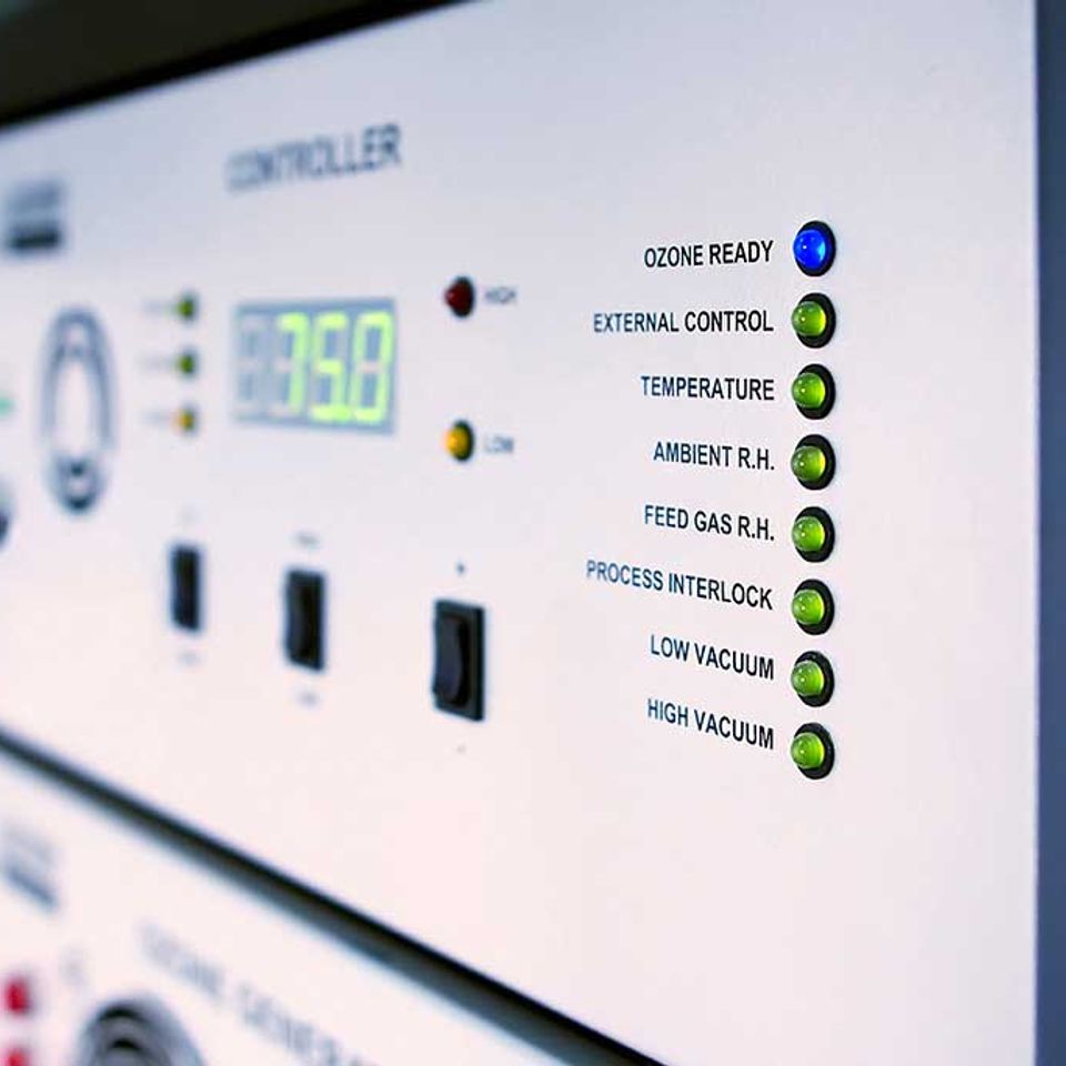 Ozone generator control panel