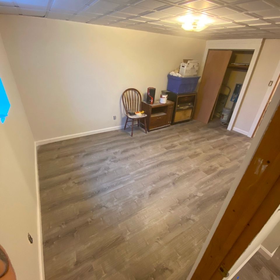 Basement renovation job done by J.B.T Contracting of Suffolk County, NY