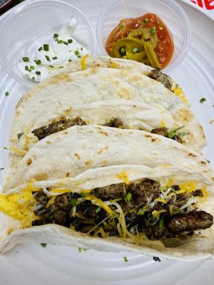 Breakfast tacos   bacon or sausage