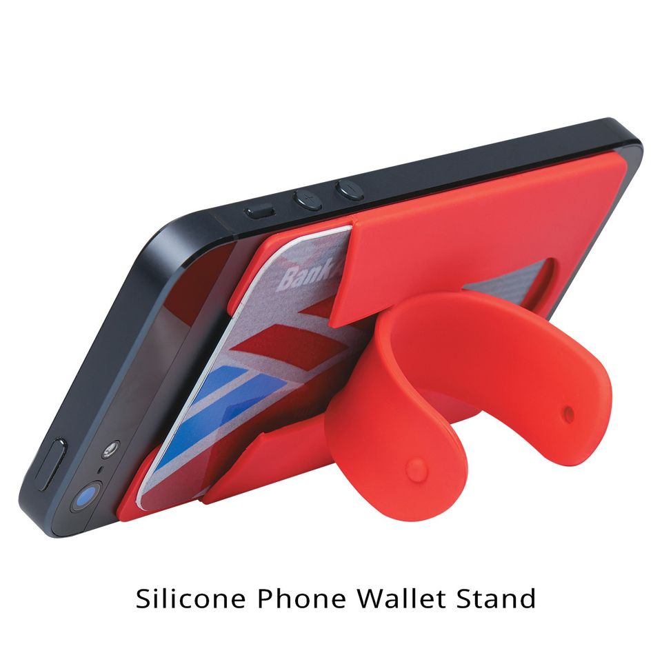 Silicone phone wallet stand