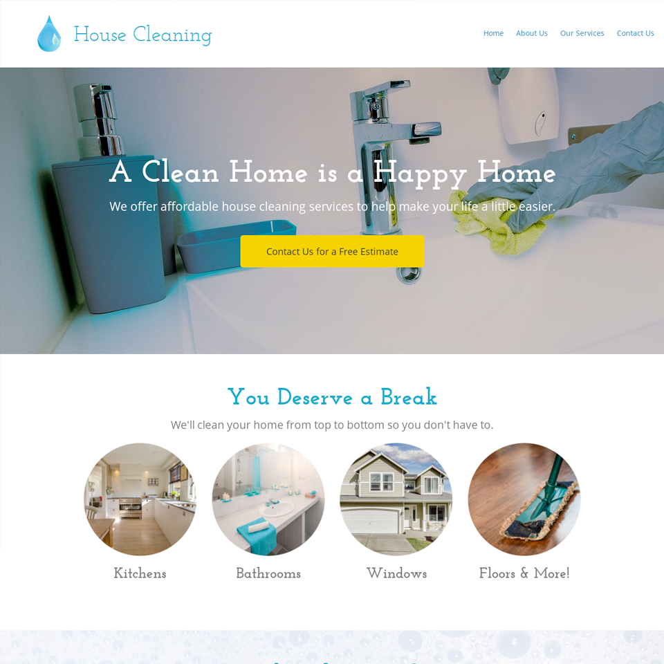 Cleaning company website design theme