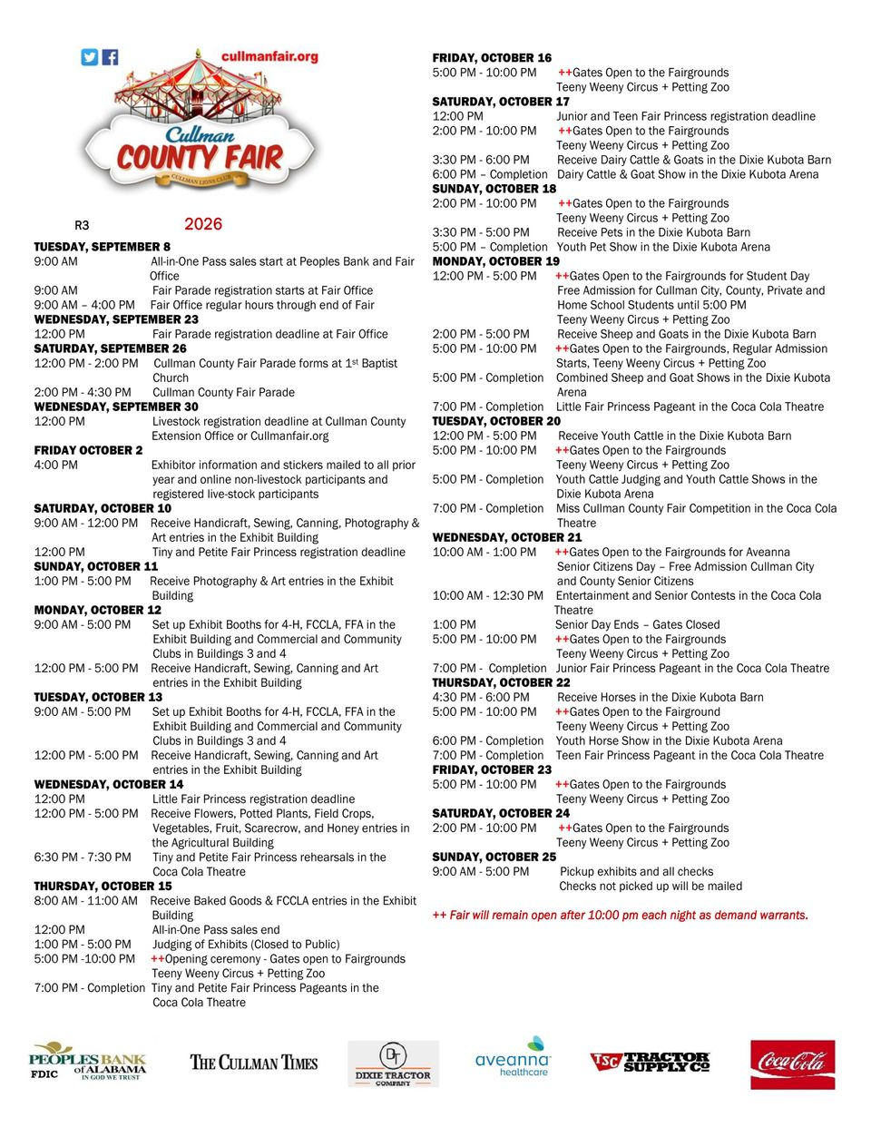 Fair calendar 2026 r3