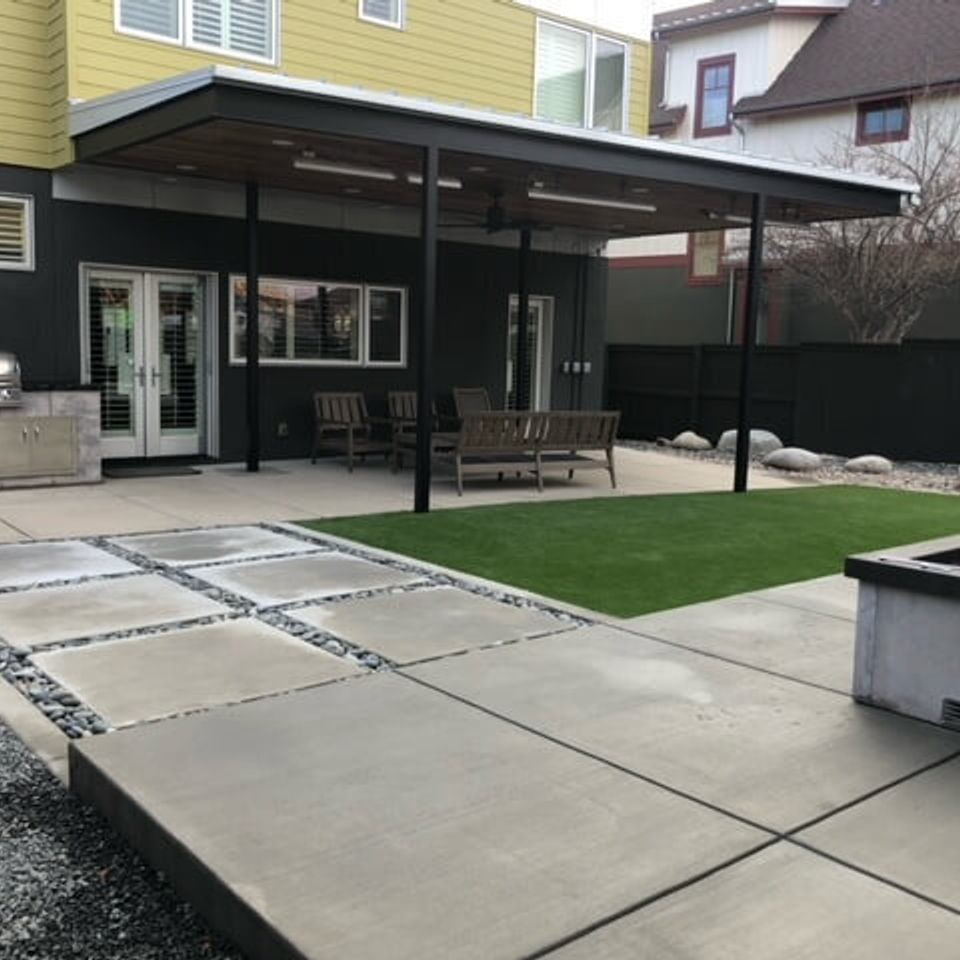 Urban backyard deck and patio