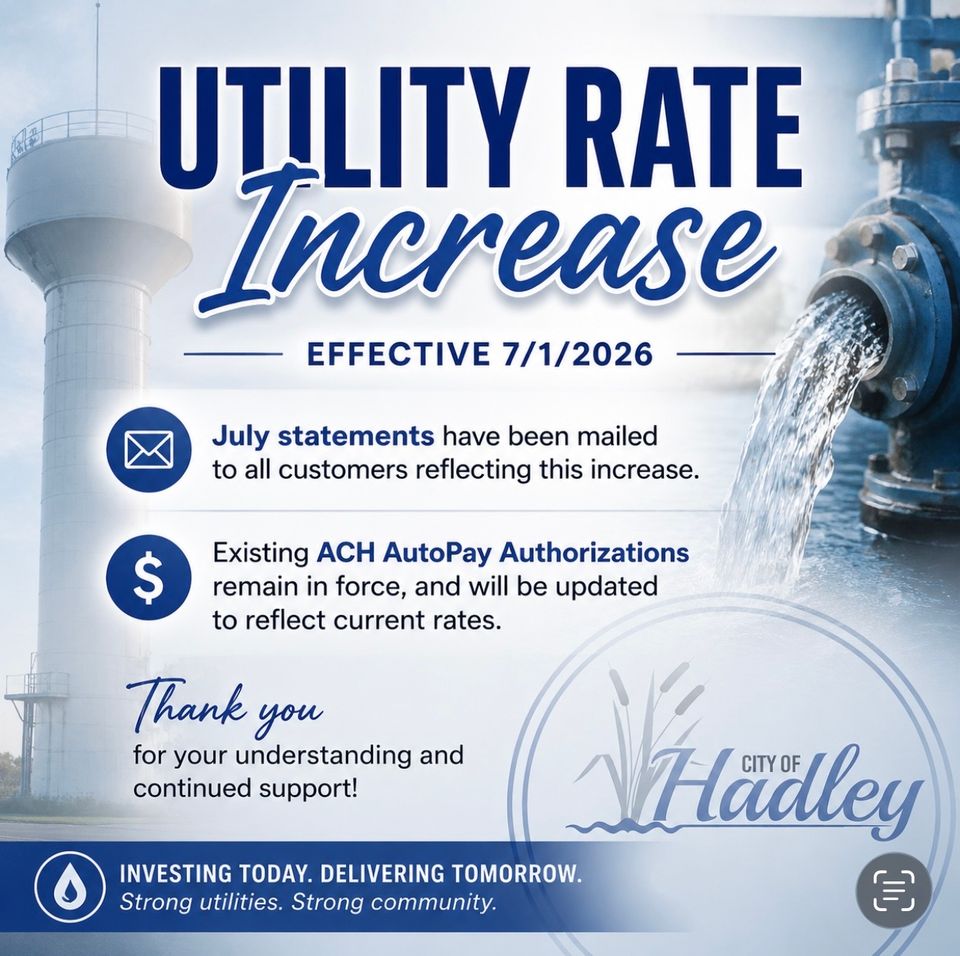 Utility rate increase reminder