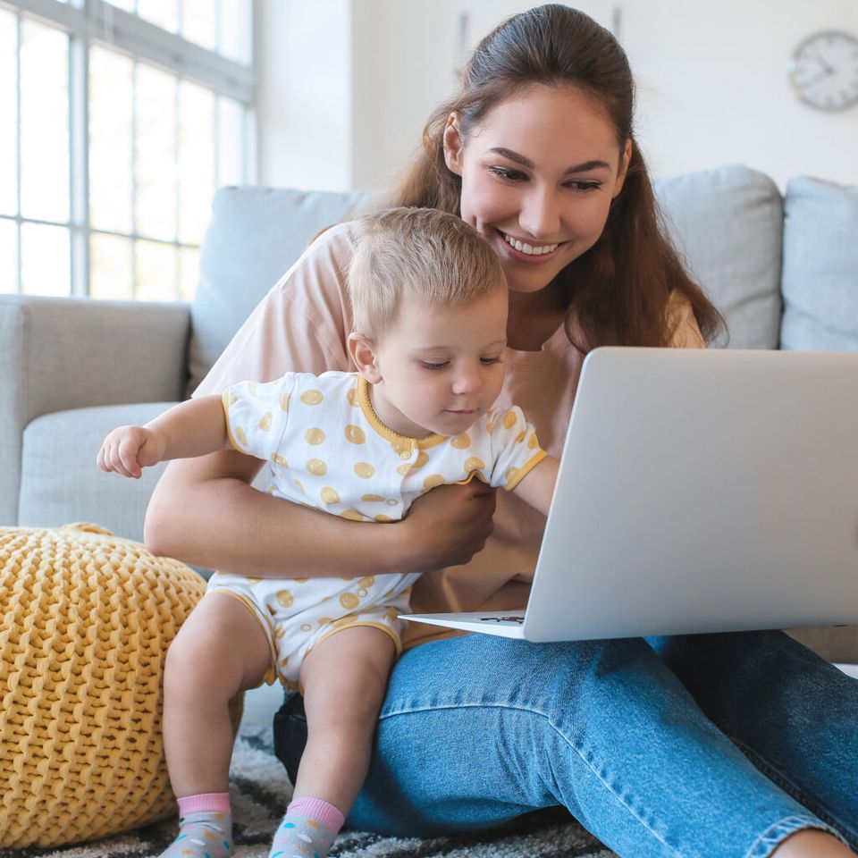Young mom with baby