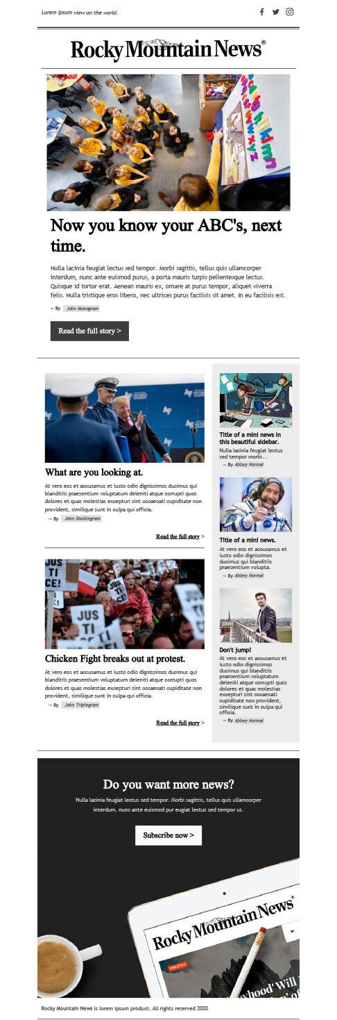Email layouts template 13  example