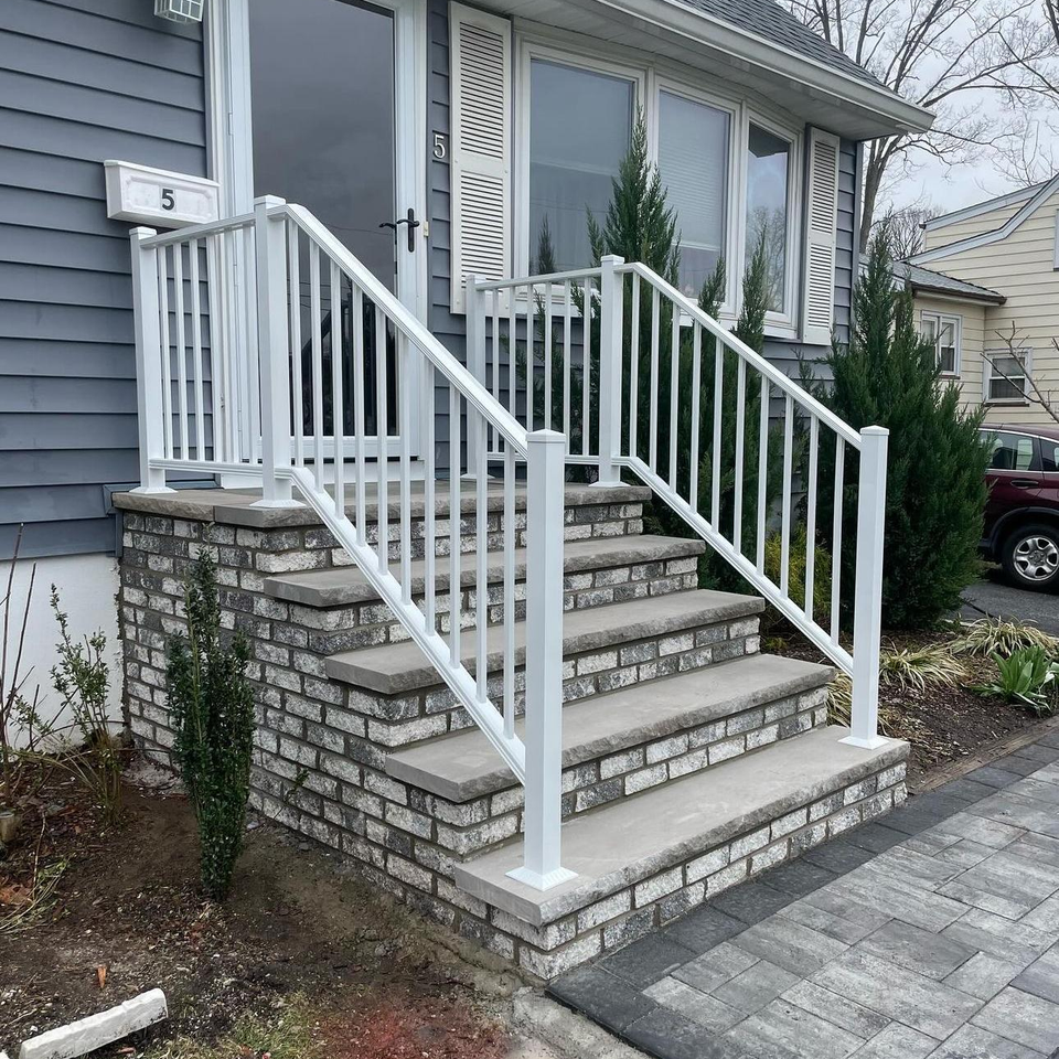 house with custom stairs and walkway
