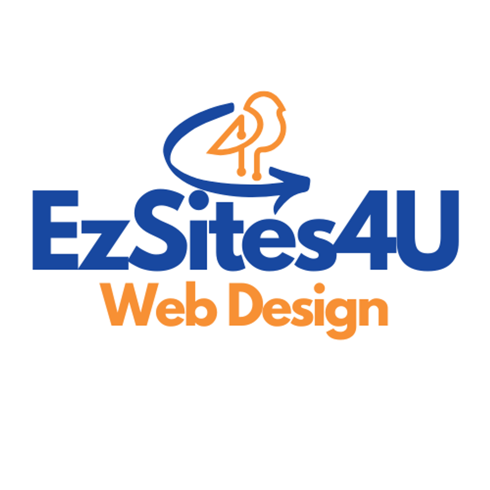 EzSites4U Web Design logo with blue and orange branding.