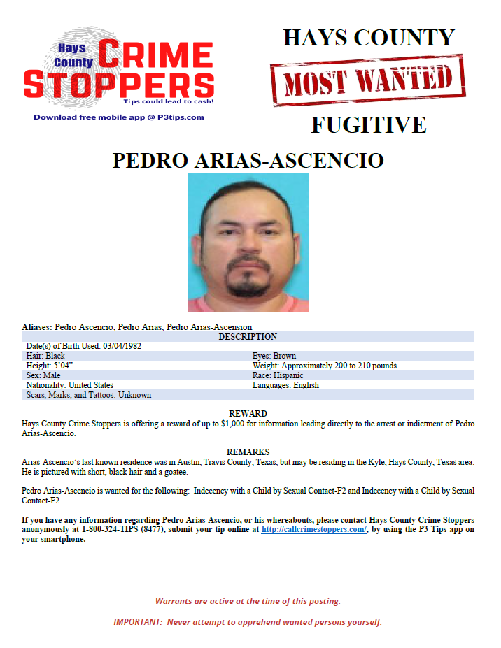 Arias ascencio most wanted poster
