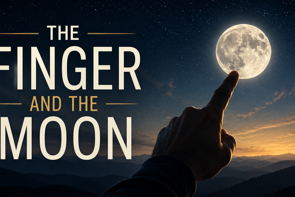 Finger and moon