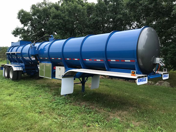 Blue vacuum tanker
