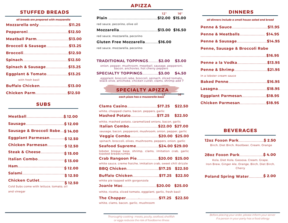 Olde world menu (1)