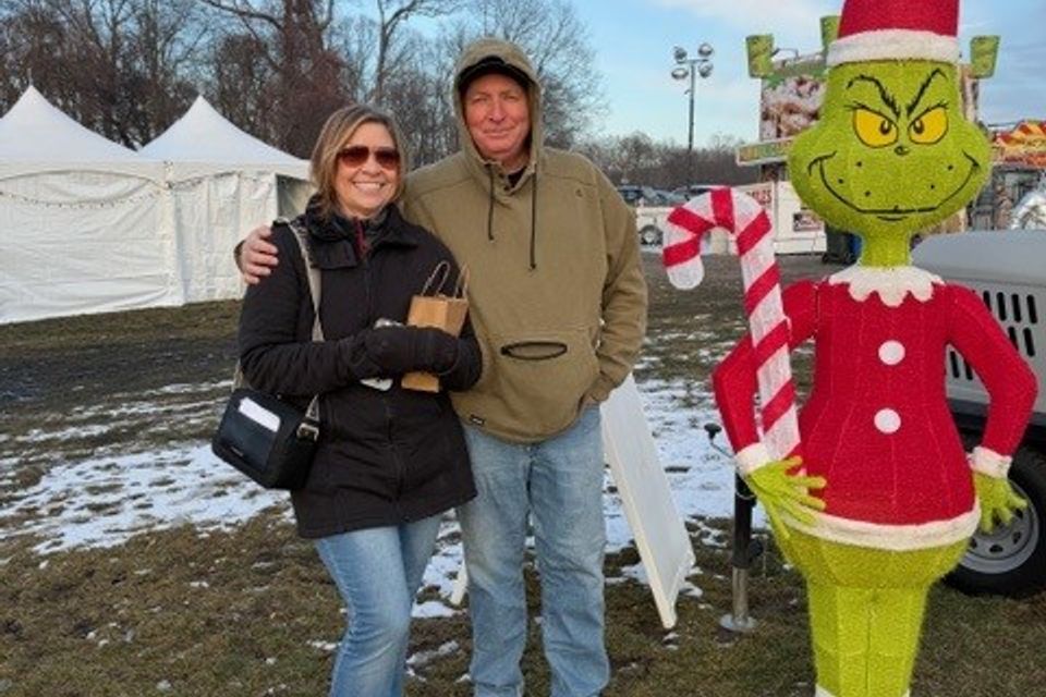 Lisa and bob fenton at mistletoe market 2025