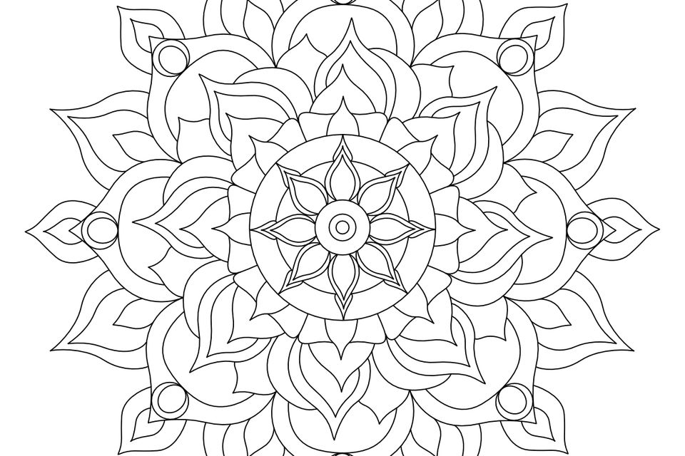 Beautiful mandala for coloring by maureen frank