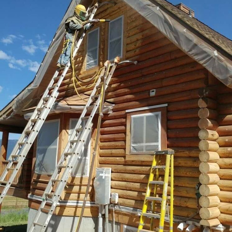 Log cabin exterior maintenance and restoration near boise  idaho