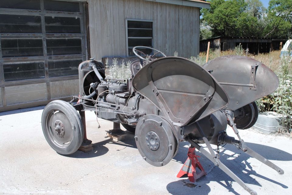 Tractor blasting after