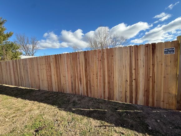 Privacy fence blue sky