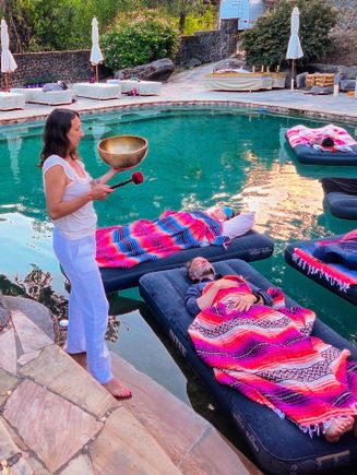 Sound bath float