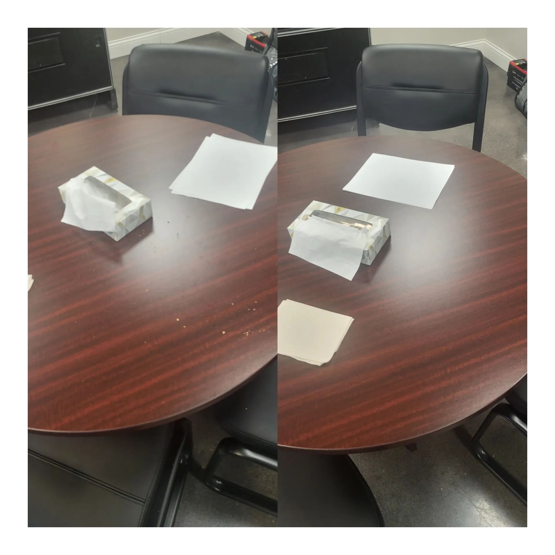 Before and after cleaning result