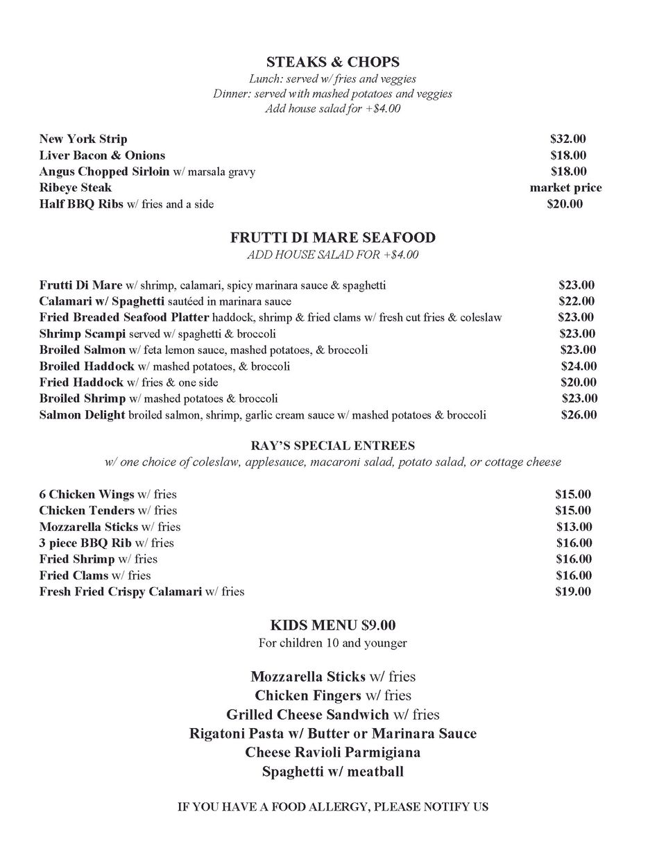 Lunch menu rays  page 5