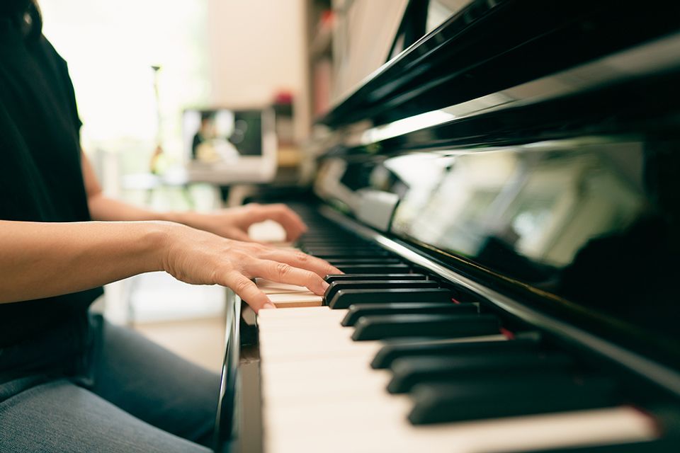Bigstock scene of piano lessons online  375503932