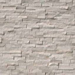 White oak splitface stacked stone panels