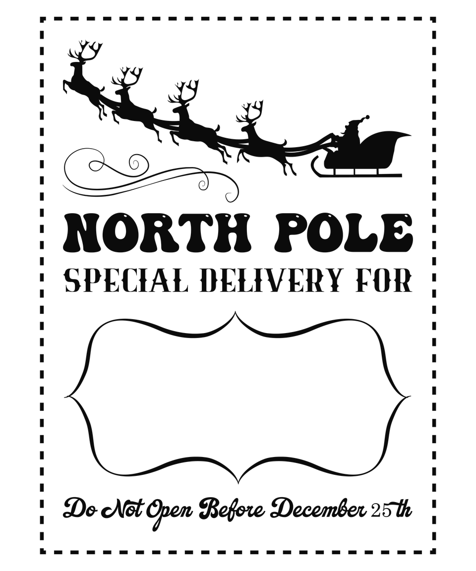 Seasons   christmas santa sack north pole special delivery 06 black