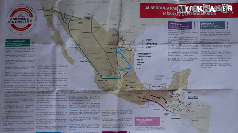 Map for illegals thru mexico
