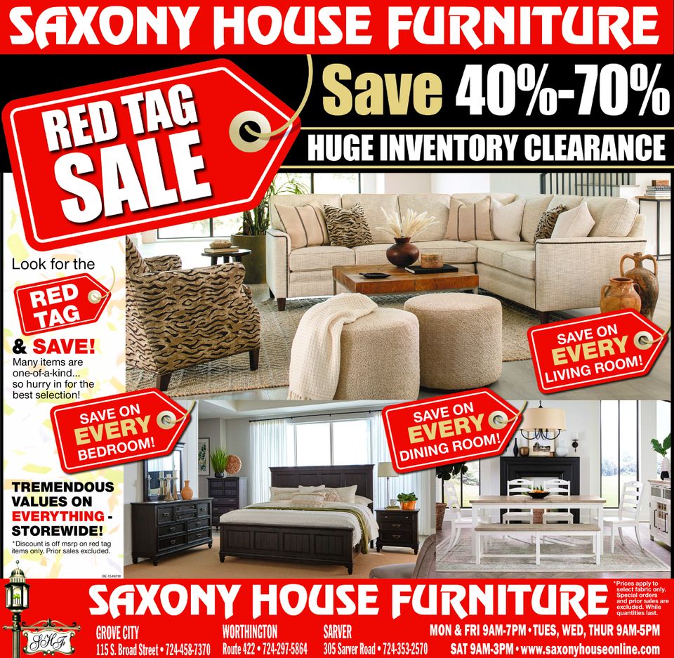 Saxony House Furniture Promotions