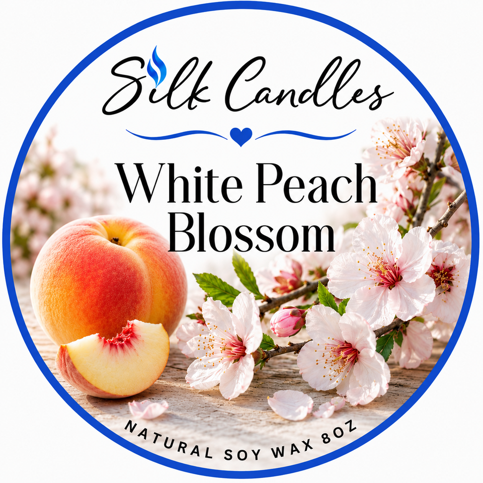 White peach blossom color label