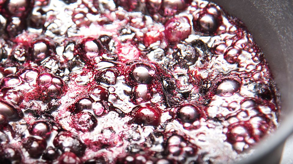 Making Blueberry lemon Jam