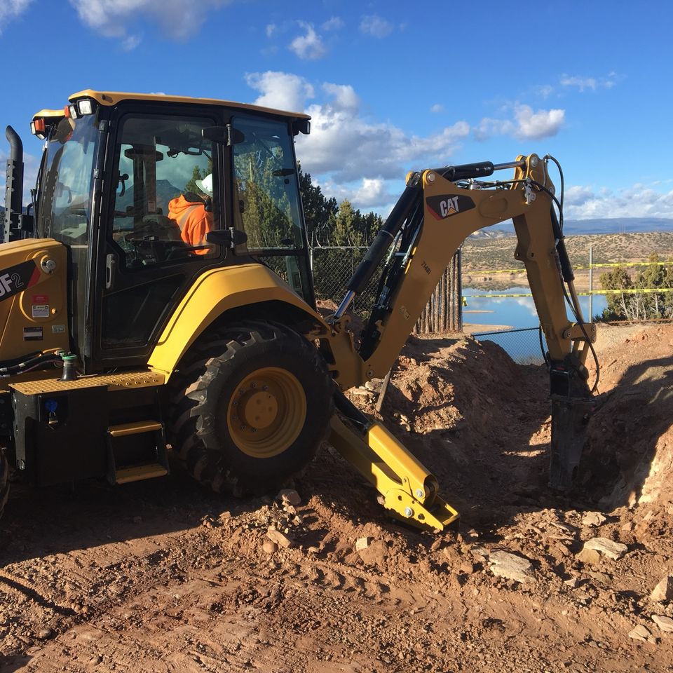 Concrete contractor digging