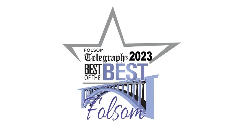 Folsom Telegraph 2023 Best of the Best award graphic with star outline and bridge illustration