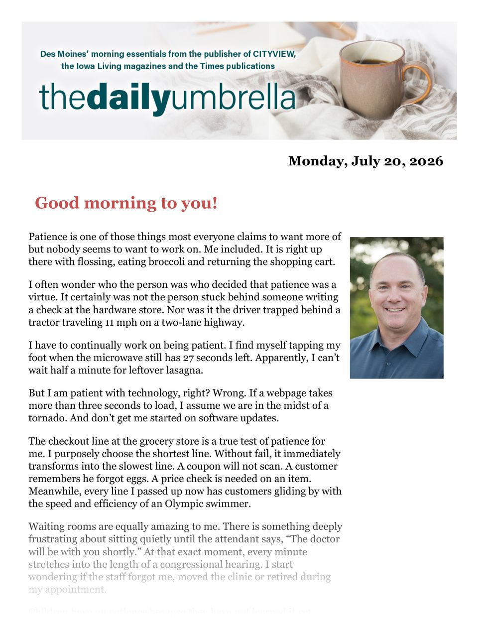 Du july 20  victim recovered from submerged vehicle  ragbrai embraces e bikes  what do vegetarians call an occasion for burping  1