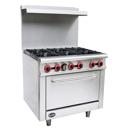 Commercial Restaurant 6 Burner Range Stove with Standard Oven