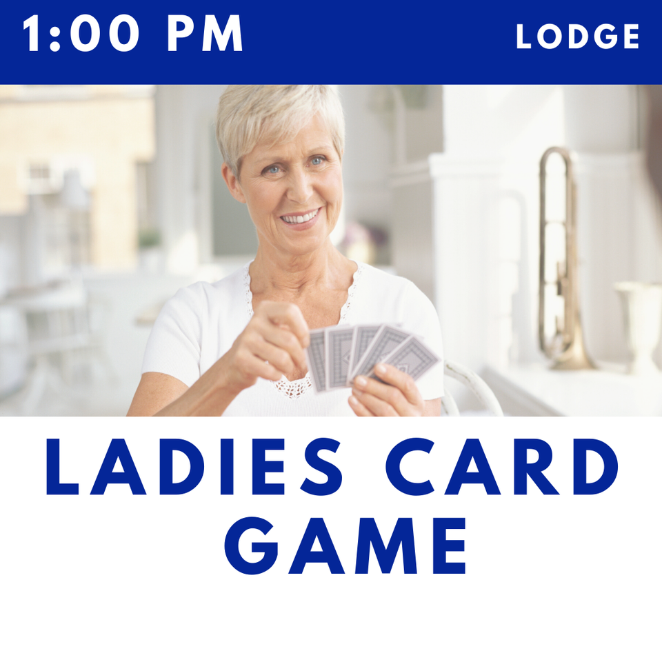 Ladies card game 1pm