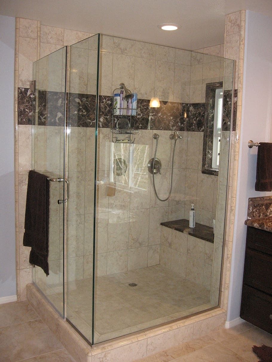 Shower bathroom large spa marble tile