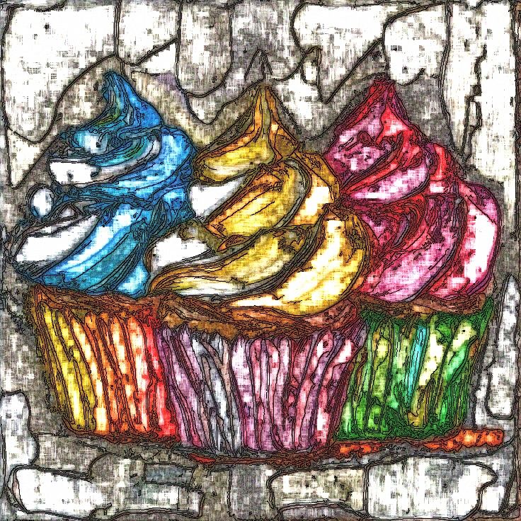 Cupcakes colored pencil