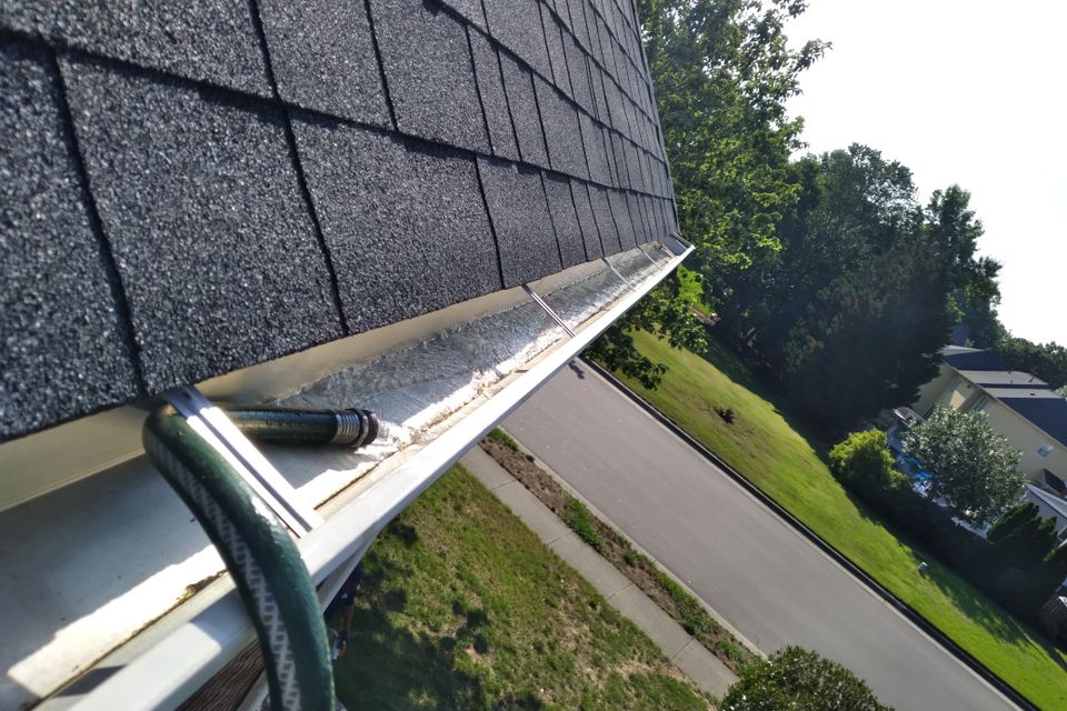 Residential and Commercial gutter cleaning services by Merida's Window and Gutter Cleaning of Raleigh, NC.