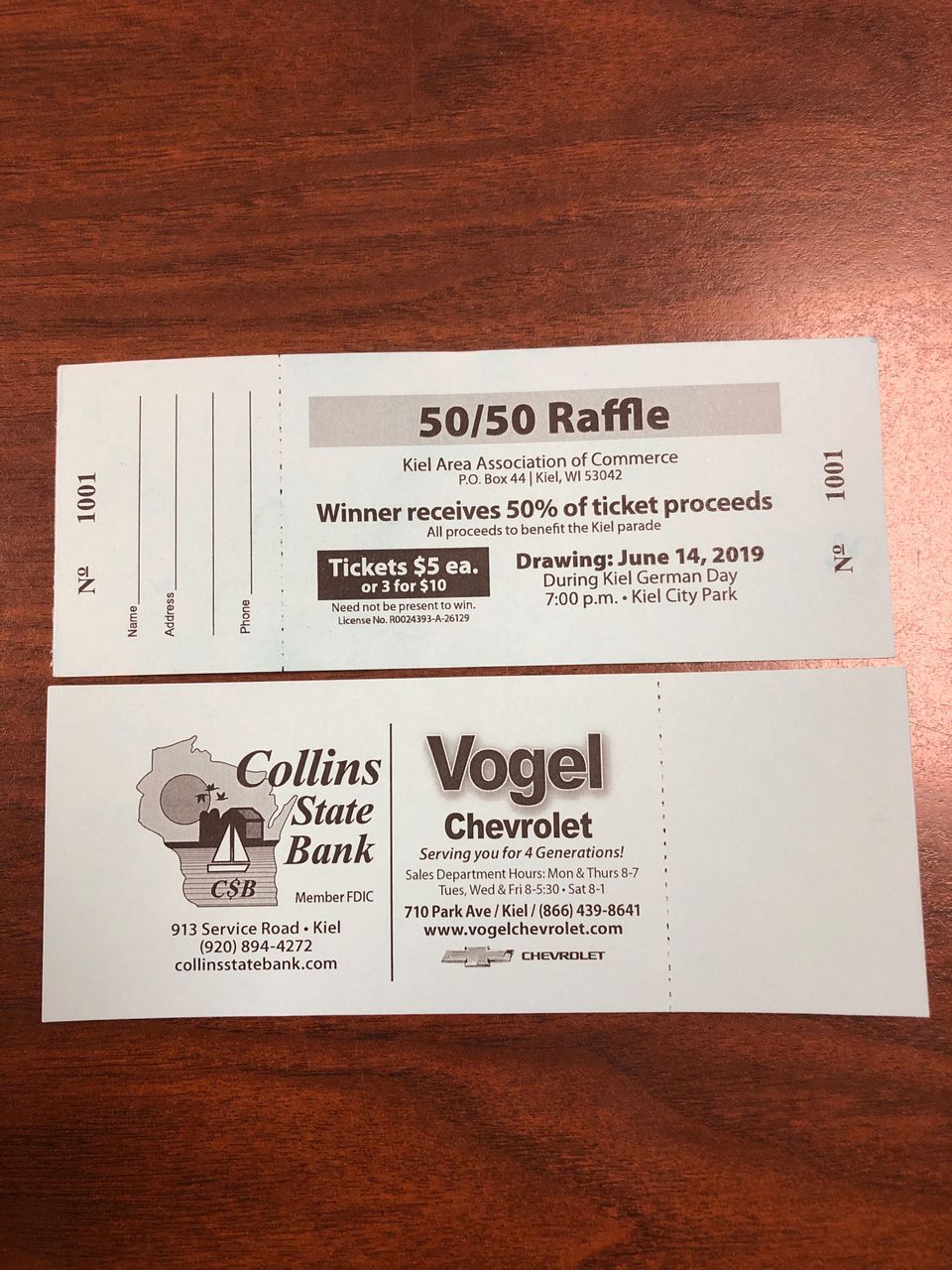 Kaac 2019 5050raffle tickets